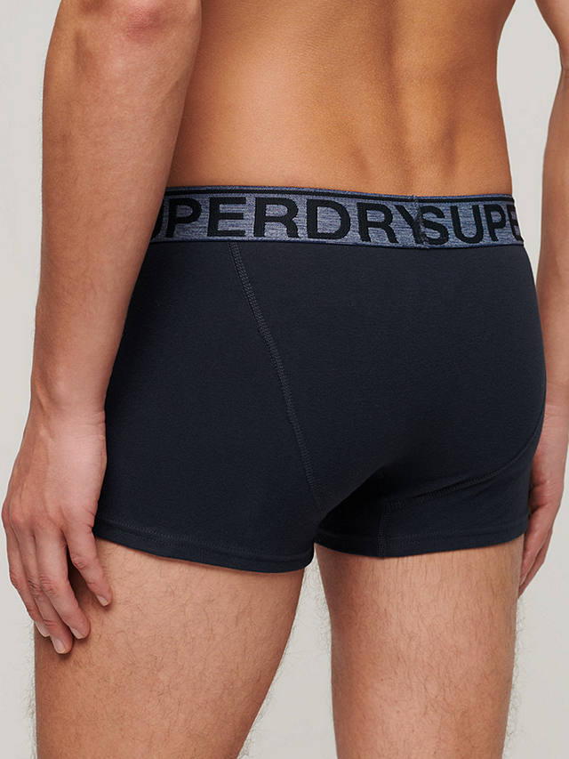 Superdry Organic Cotton Trunks, Pack of 3, Navy