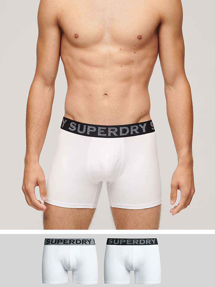 Buy Superdry Organic Cotton Blend Boxers, Pack of 3, Optic Online at johnlewis.com