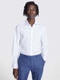 Moss Tailored Fit Sky Dobby Cotton Blend Stretch Shirt, White