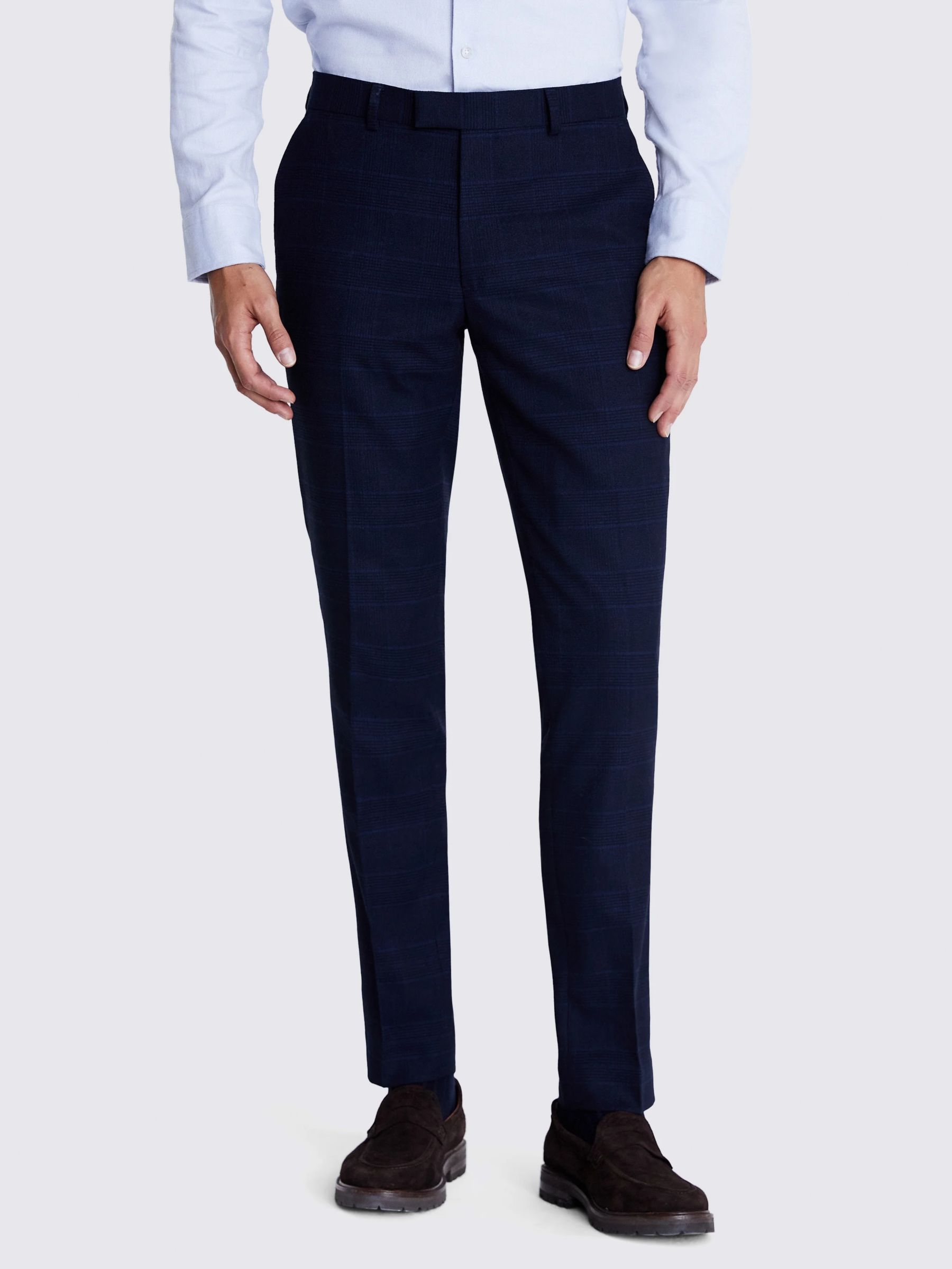 Buy Moss Slim Fit Check Trousers, Ink Online at johnlewis.com