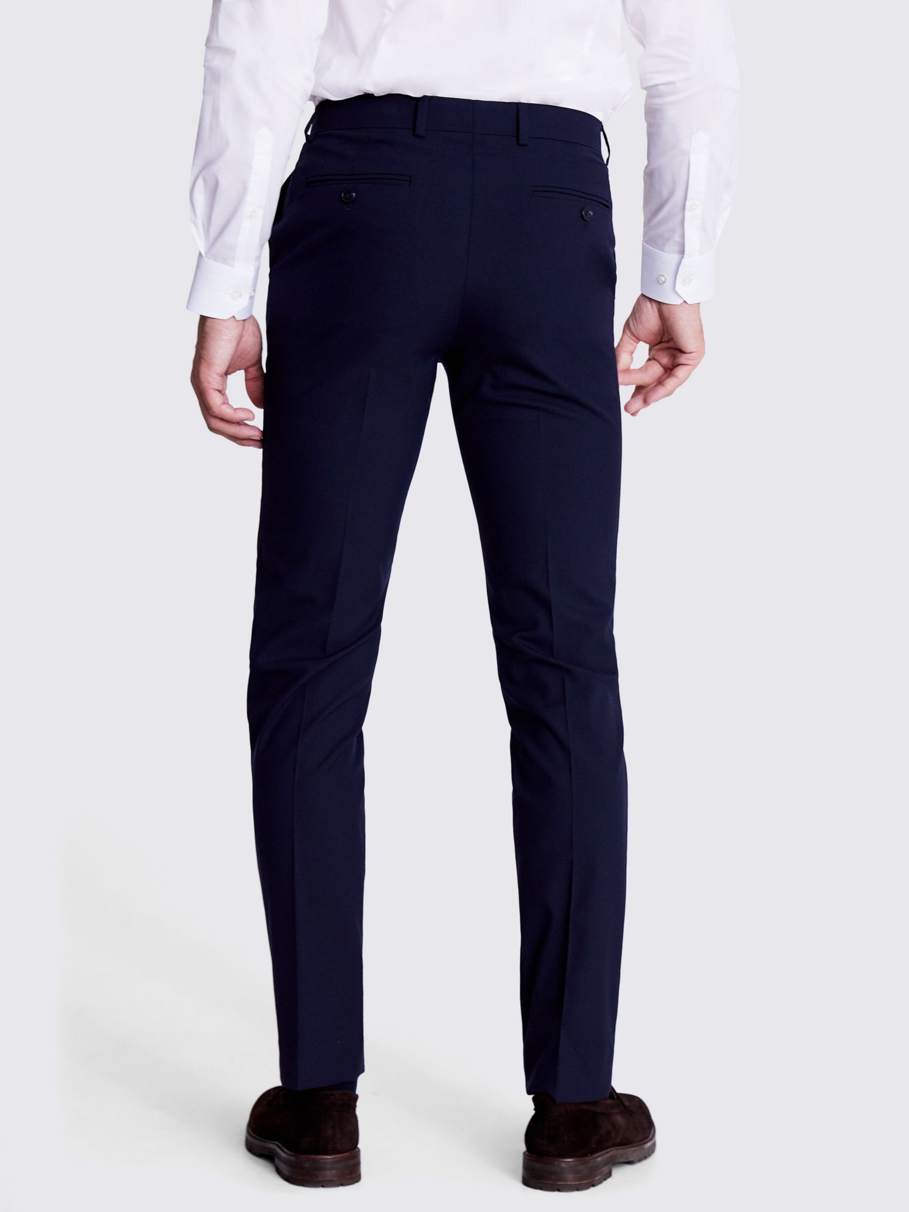 Buy Moss Tailored Fit Trousers, Navy Online at johnlewis.com