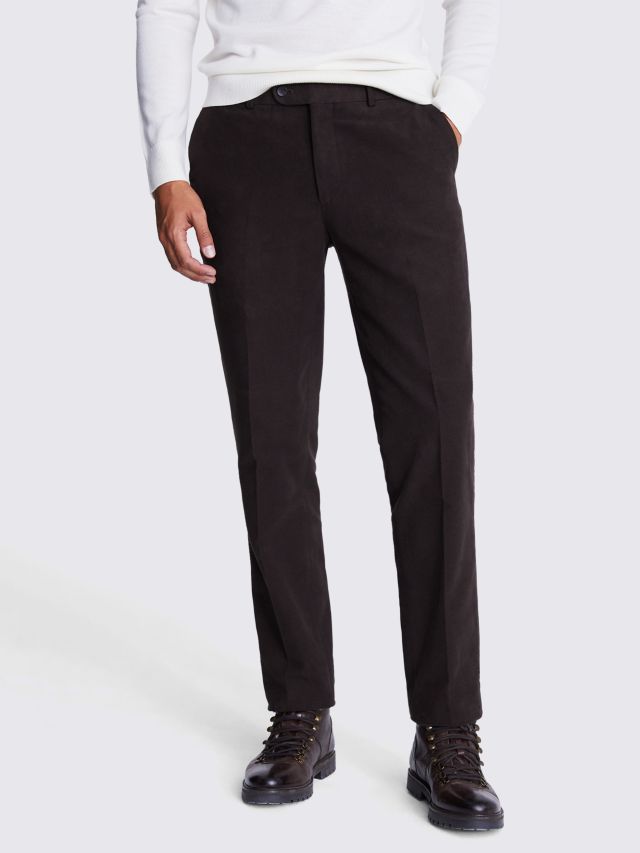 Moss Tailored Fit Moleskin Trousers, Brown, 30R