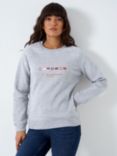 Crew Clothing Embroidered Crew Logo Sweatshirt, Marl Grey