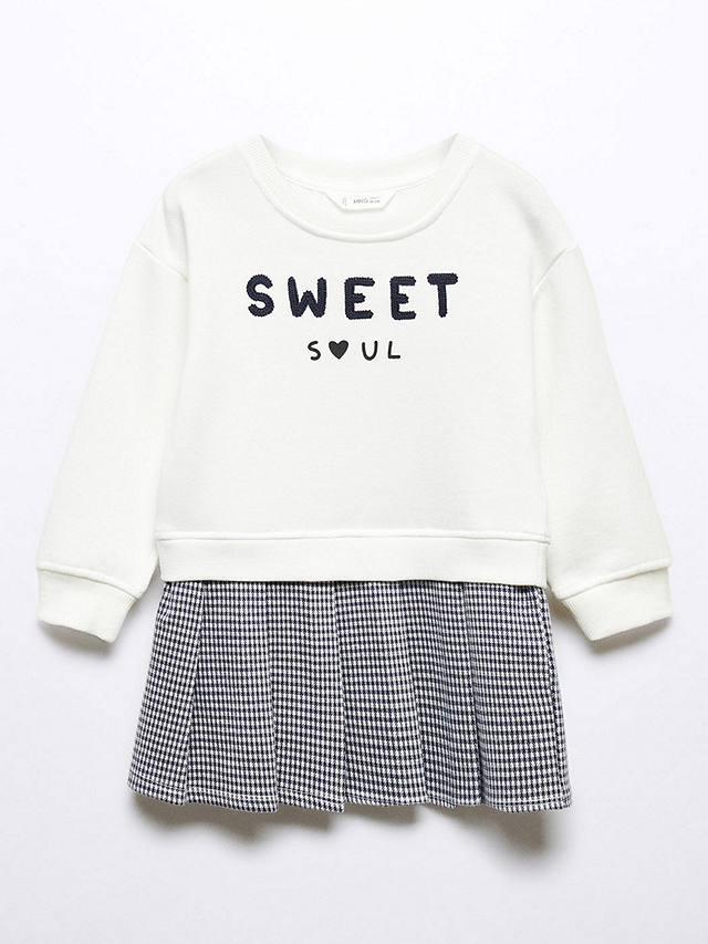 Mango Baby Sweet Soul Sweatshirt Dress, Natural White/Multi