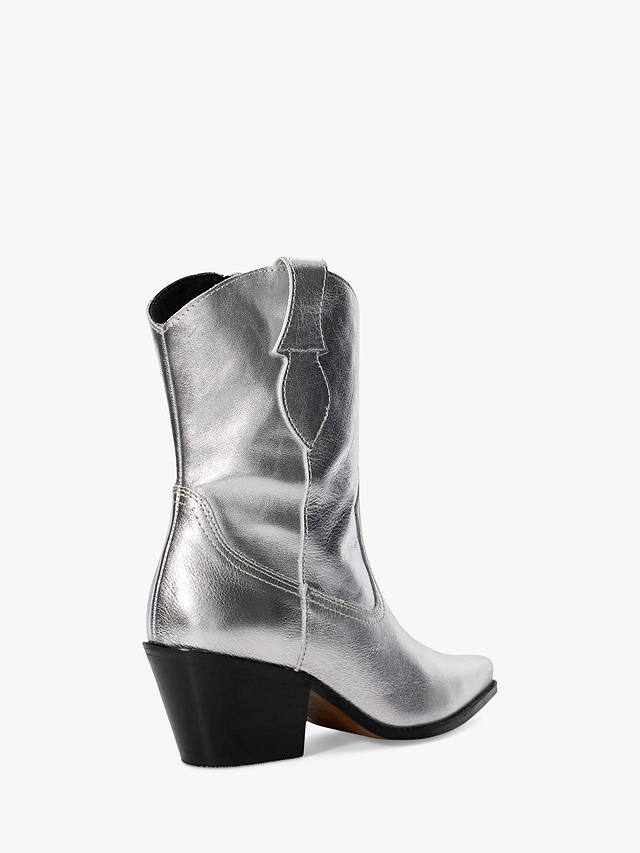 Dune Pardner 2 Leather Cowboy Boots, Silver