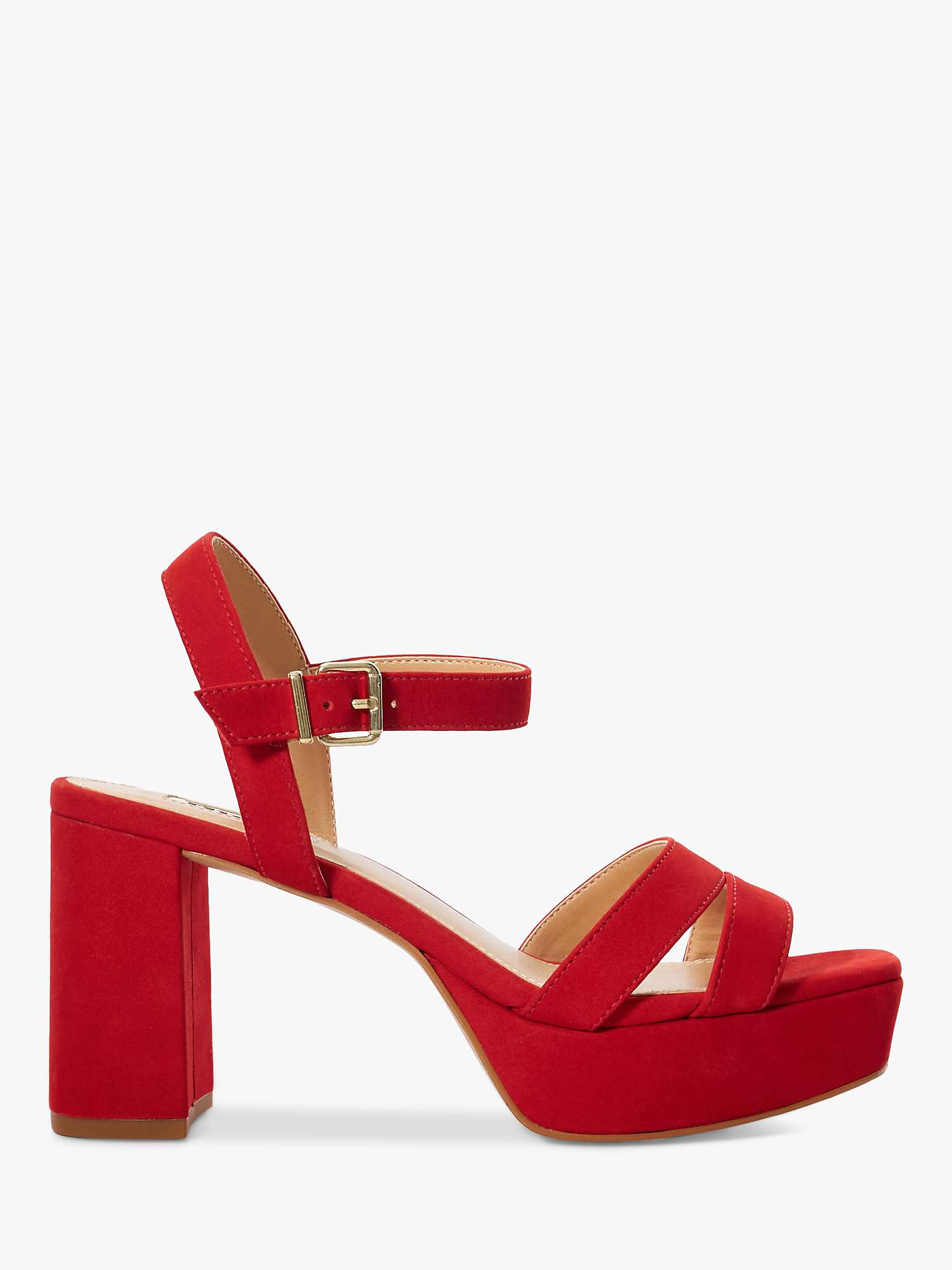 Buy Dune Molten Nubuck Platform Sandals, Red Online at johnlewis.com