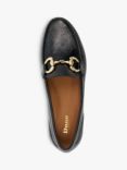 Dune Glenesk Leather Snaffle Trimmed Loafers, Black