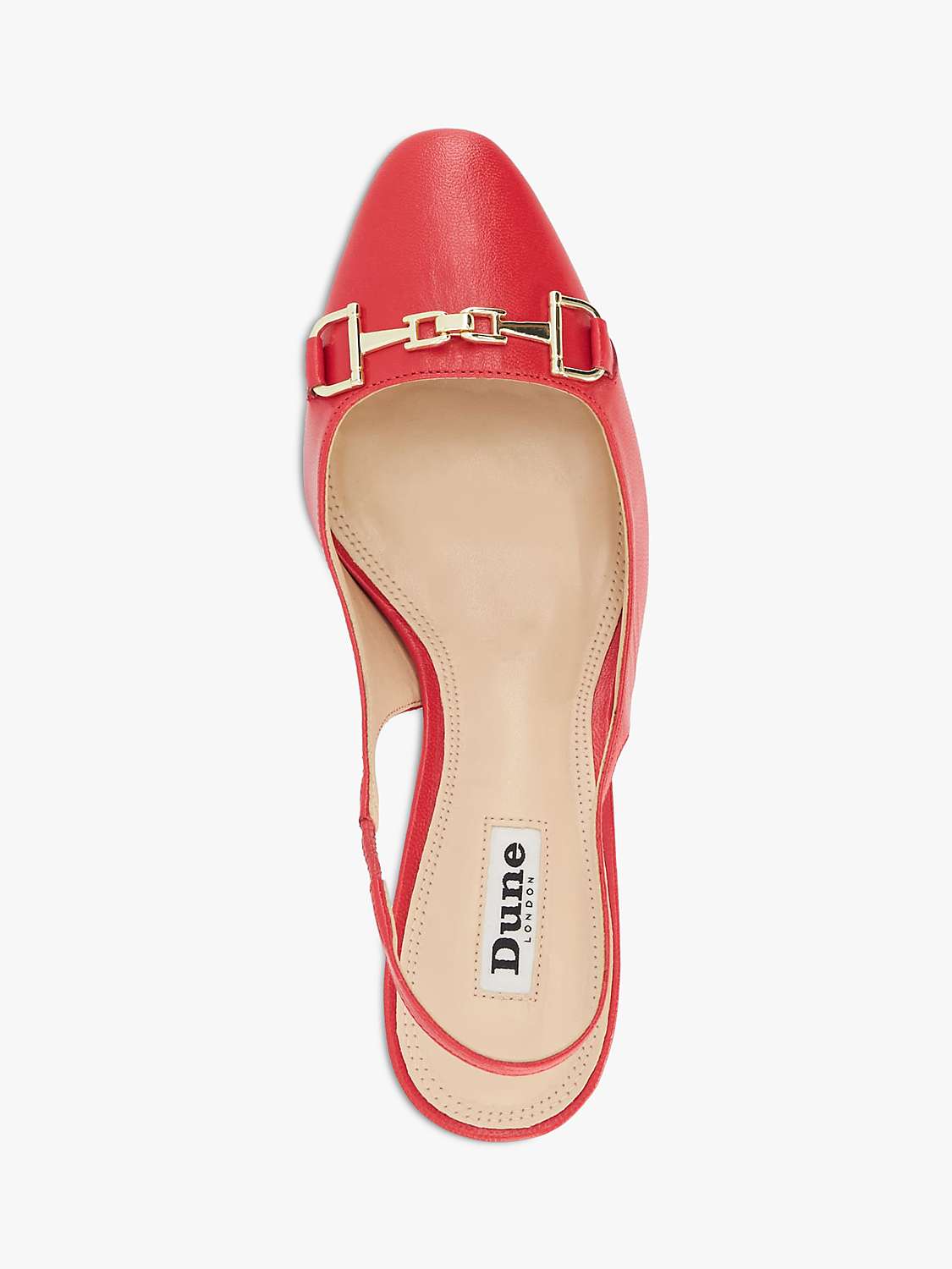 Dune Detailed High Heel Leather Court Shoes, Red at John Lewis & Partners