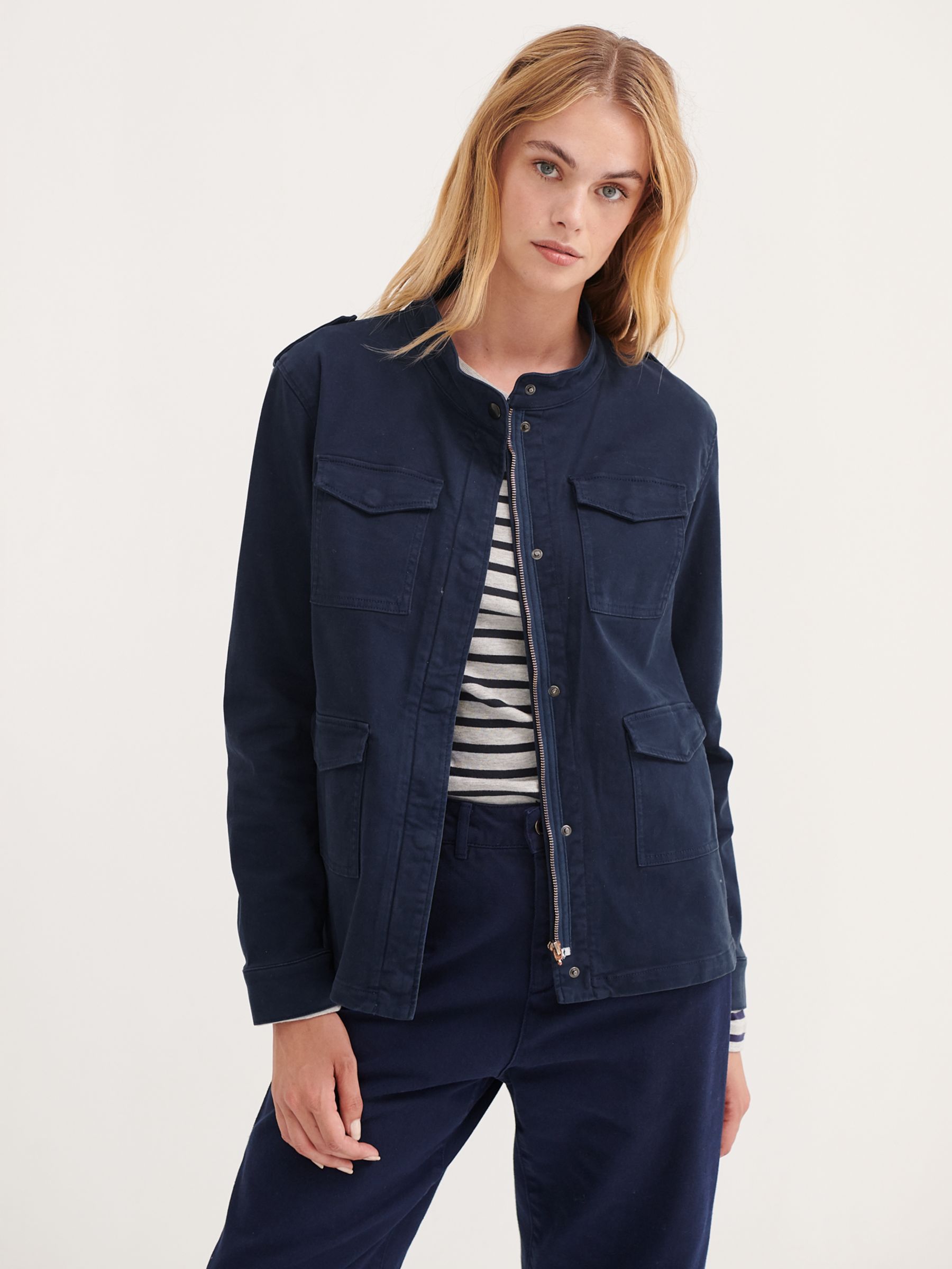 NRBY Monica Cotton Utility Jacket, Navy at John Lewis & Partners