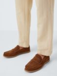 John Lewis Easy Suede Loafers, Snuff