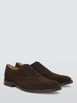 John Lewis Suede Brogue Shoes, Brown