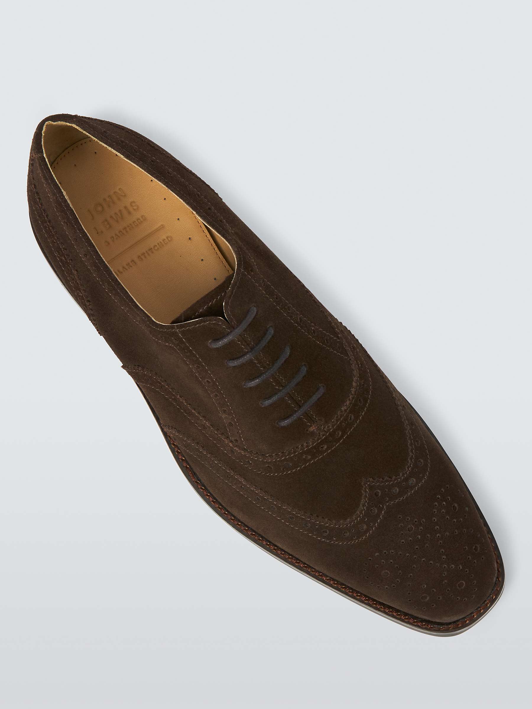 Buy John Lewis Suede Brogue Shoes, Brown Online at johnlewis.com