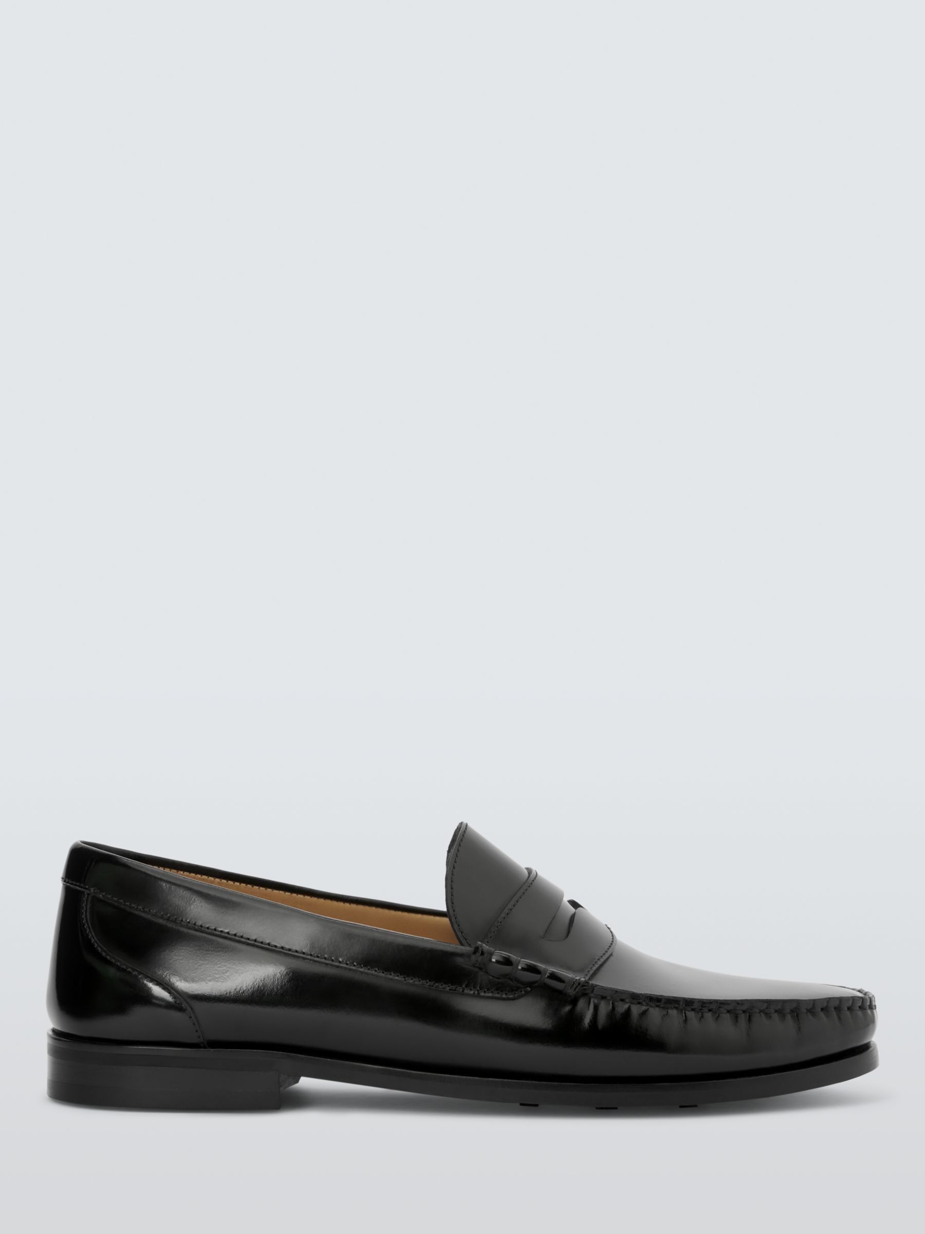 John Lewis Cornell Leather Loafers, Black, 9