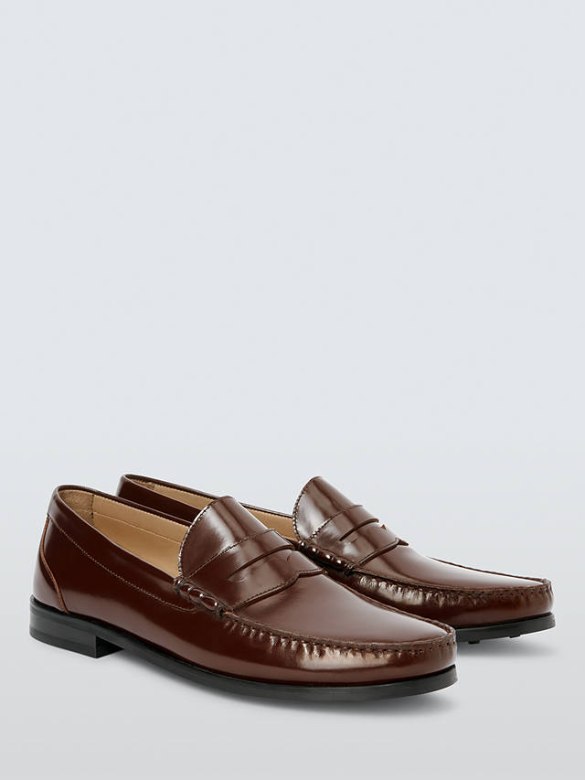John Lewis Cornell Leather Loafers, Tan
