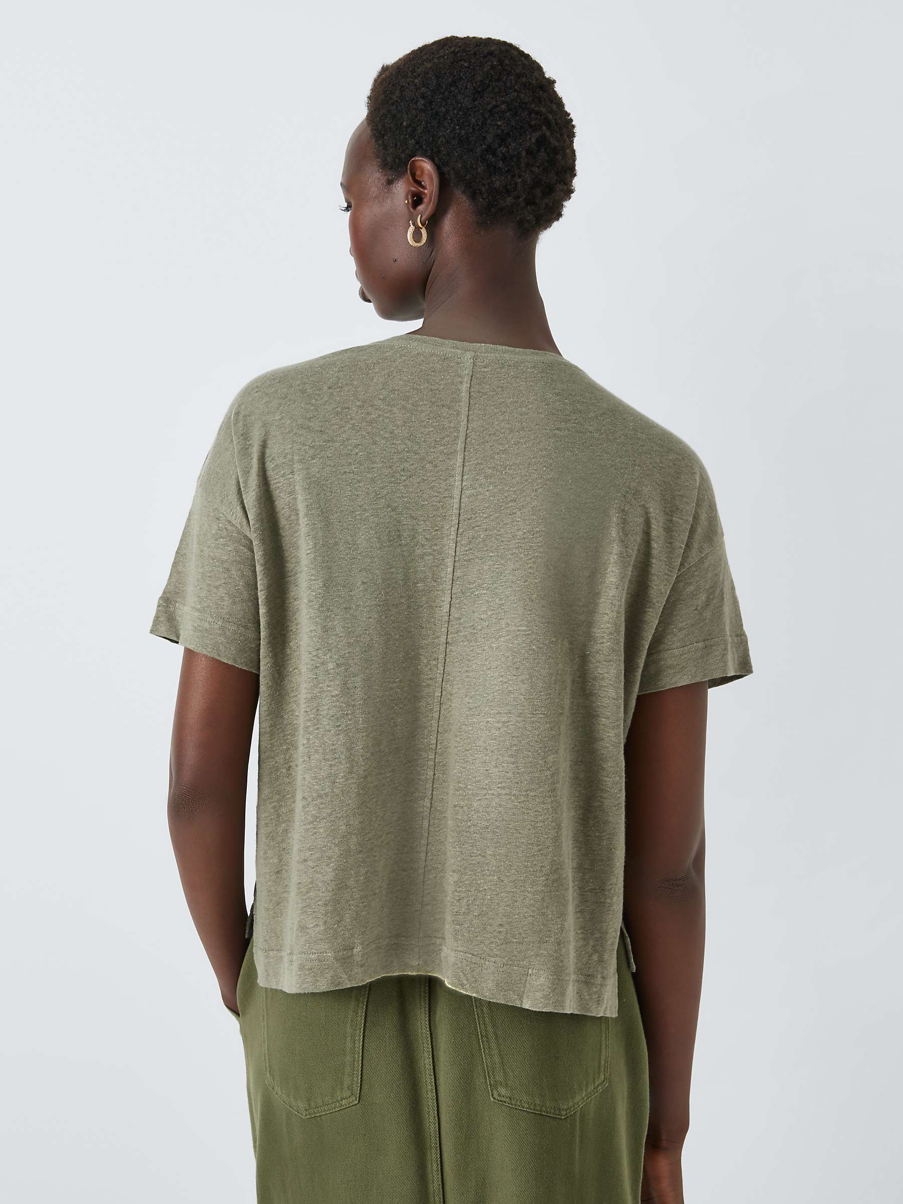Buy John Lewis Relaxed Linen Crew Neck T-Shirt Online at johnlewis.com