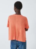 John Lewis Relaxed Linen Crew Neck T-Shirt, Dusty Orange
