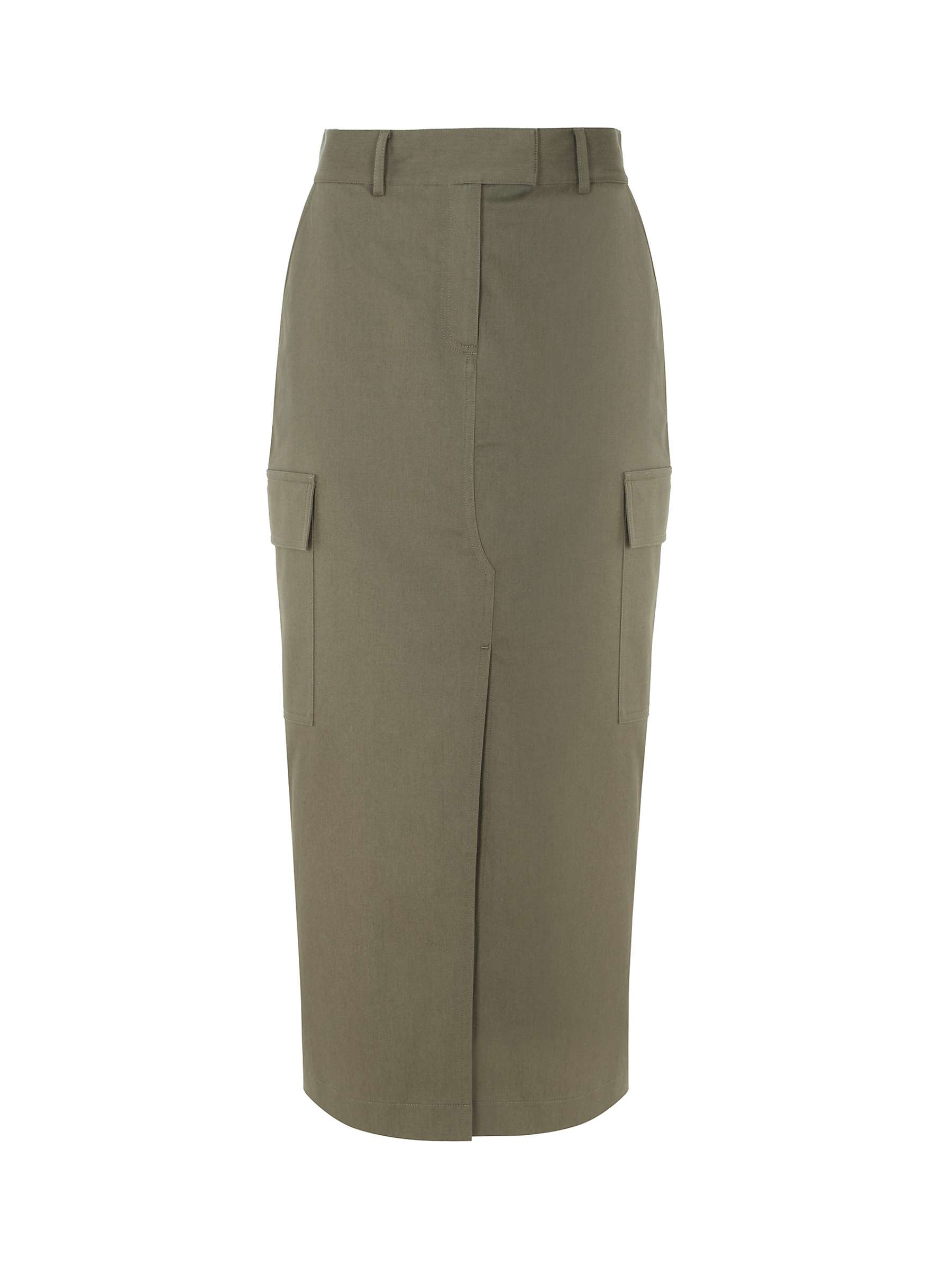 Buy Mint Velvet Cotton Cargo Skirt, Khaki Online at johnlewis.com