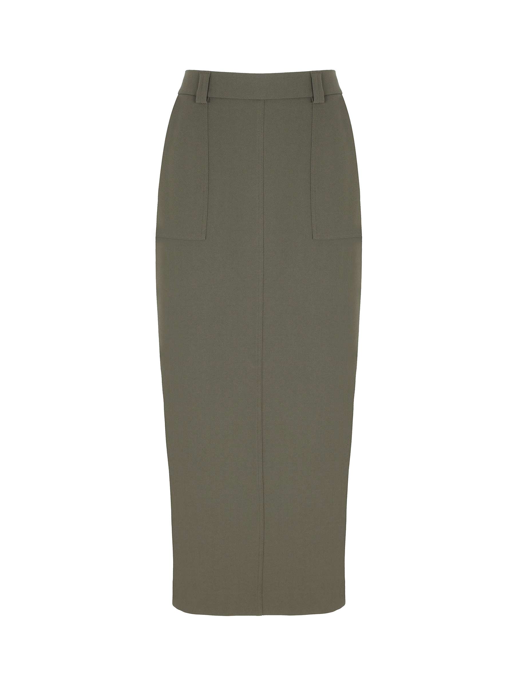 Buy Mint Velvet Structured Maxi Skirt, Khaki Online at johnlewis.com