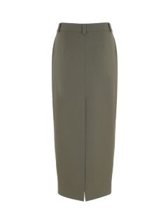 Mint Velvet Structured Maxi Skirt, Khaki, 6
