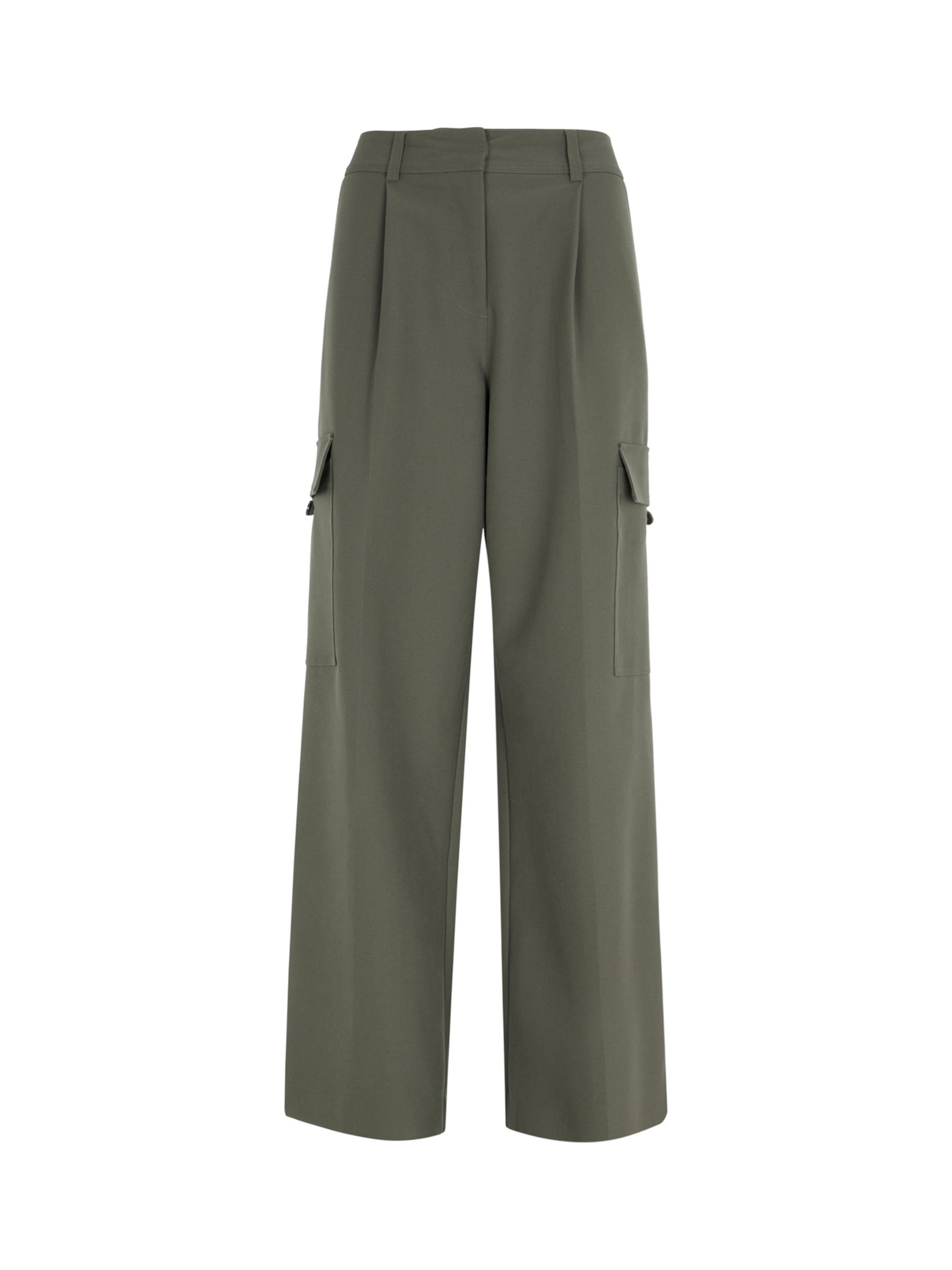 Buy Mint Velvet Straight Leg Tailored Cargo Trousers, Khaki Online at johnlewis.com