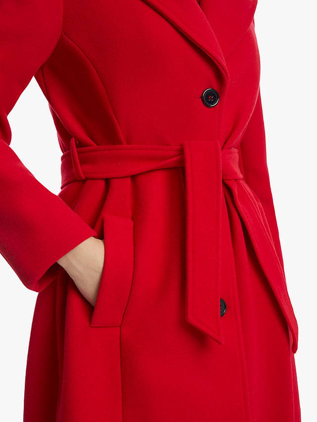 James Lakeland Button Belted Coat, Red