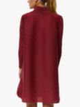 James Lakeland Pleated Side Button Shirt Dress, Burgundy