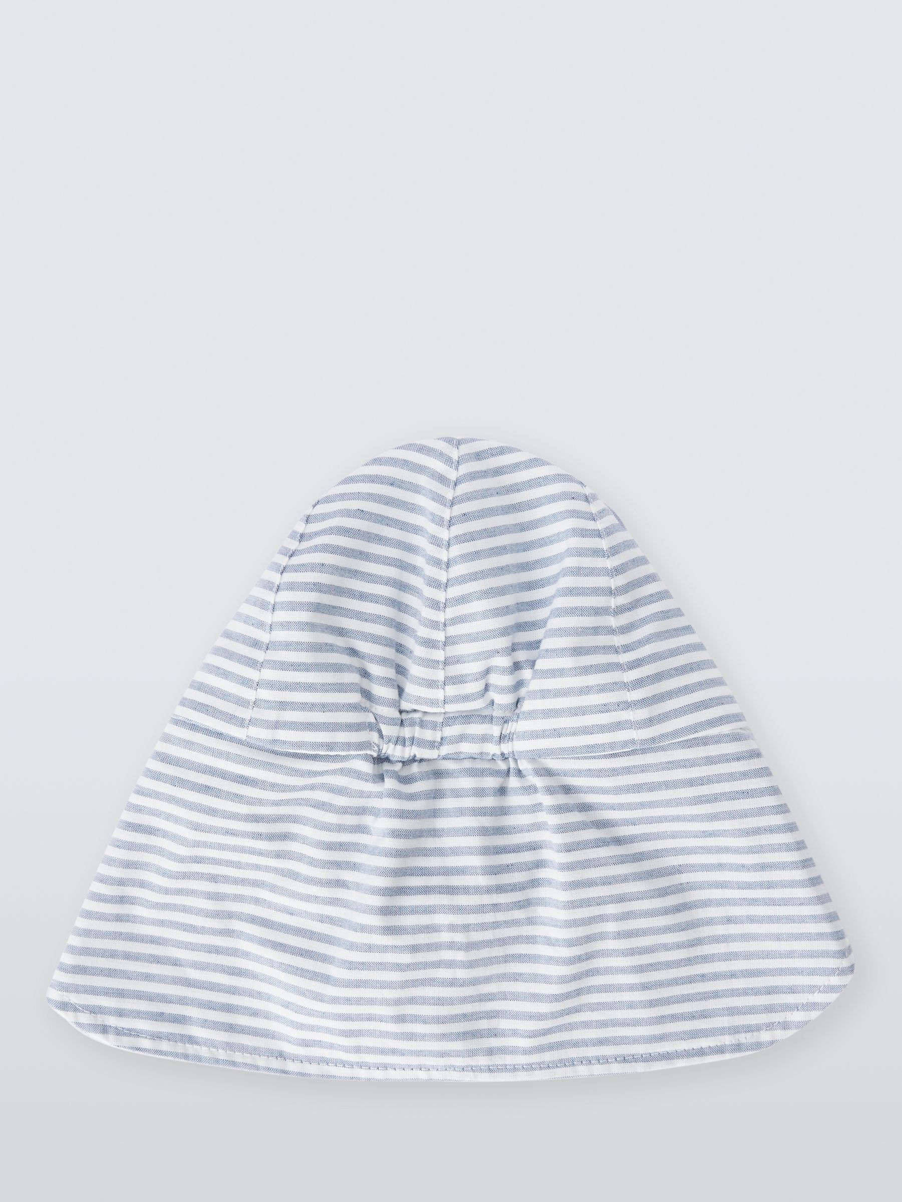 John Lewis Baby Bear Stripe Keppi Hat, Light Grey, 0-3 months