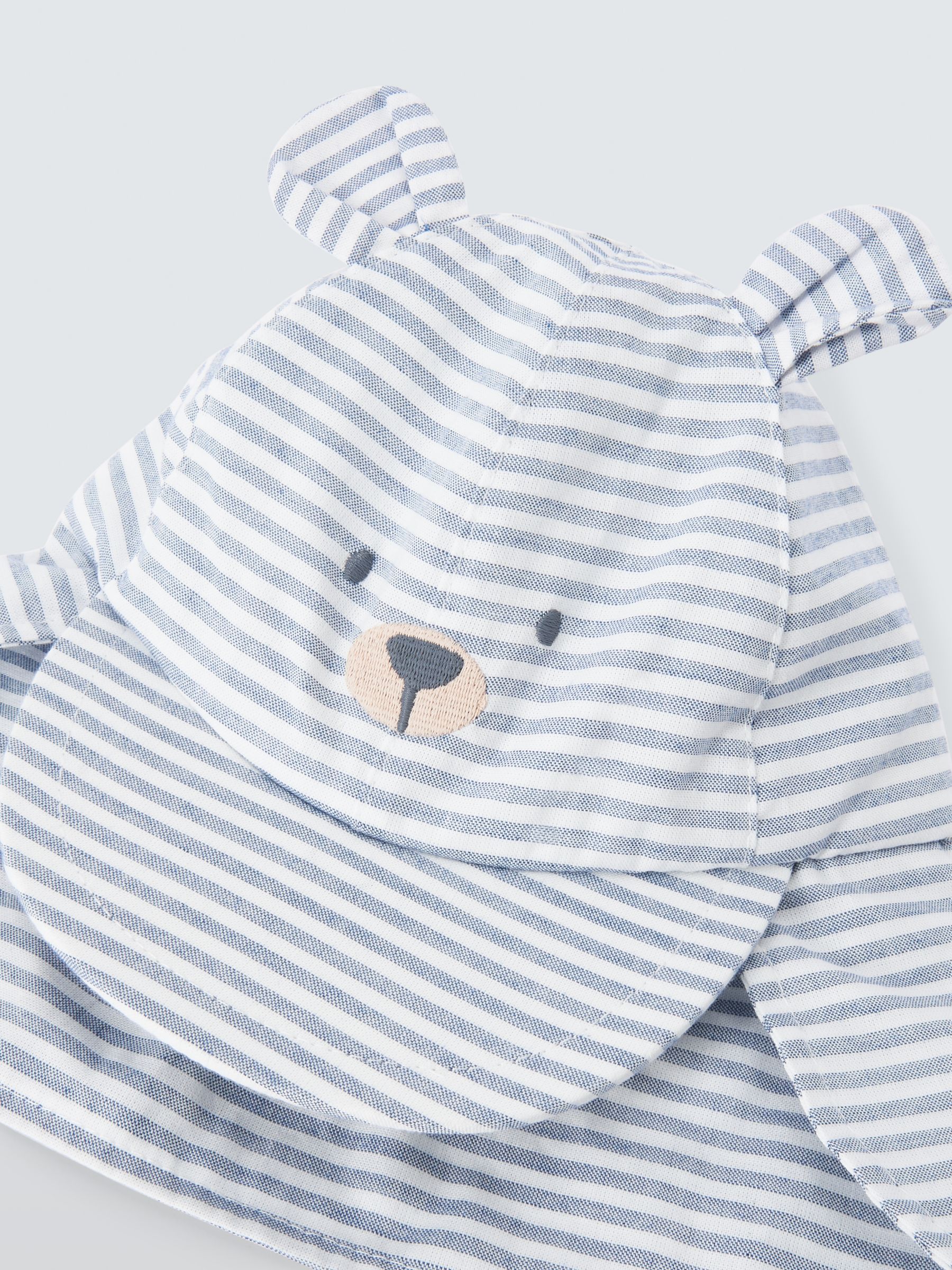Buy John Lewis Baby Bear Stripe Keppi Hat, Light Grey Online at johnlewis.com