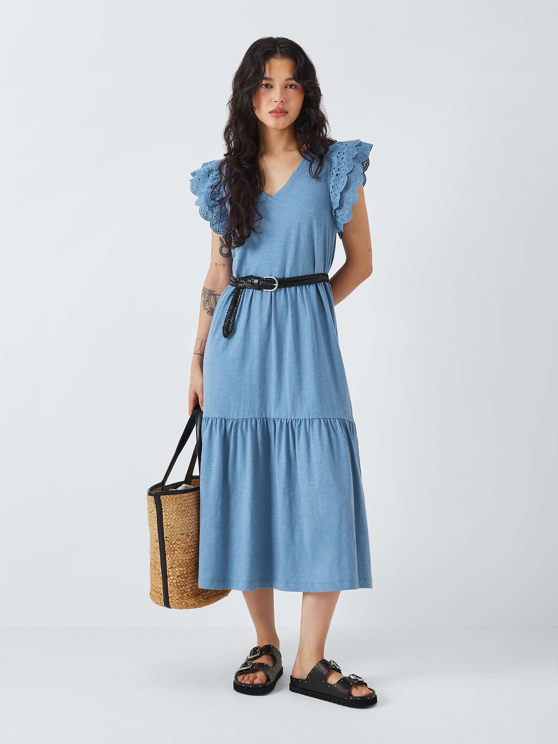 Buy AND/OR Tanya Broderie Jersey Tiered Dress Online at johnlewis.com