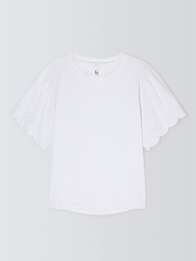 AND/OR Bobby Broderie Anglaise Sleeve T-Shirt, White