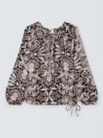 AND/OR Dharna Floral Print Blouse, Black/Multi