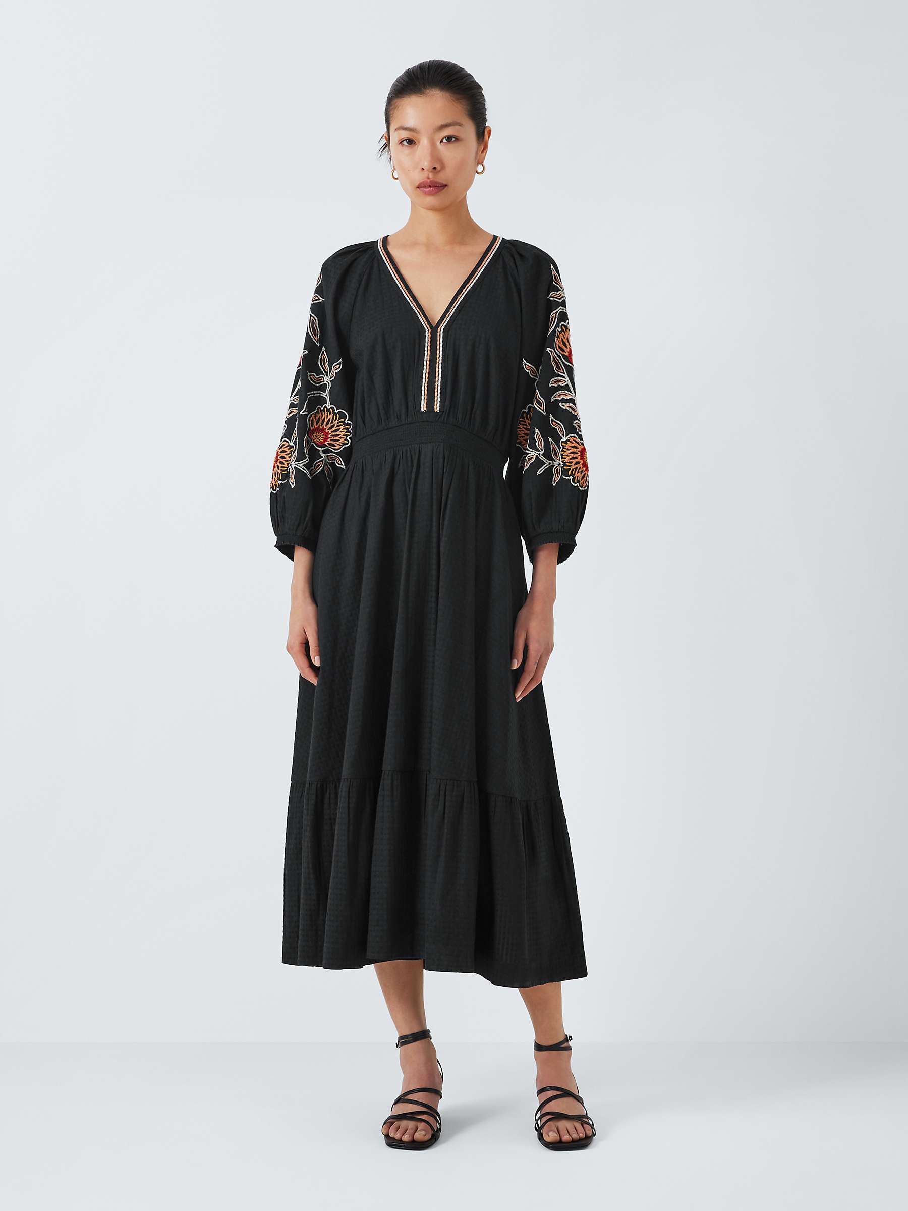 Buy AND/OR Nirvana Embroidered Dress, Black Online at johnlewis.com