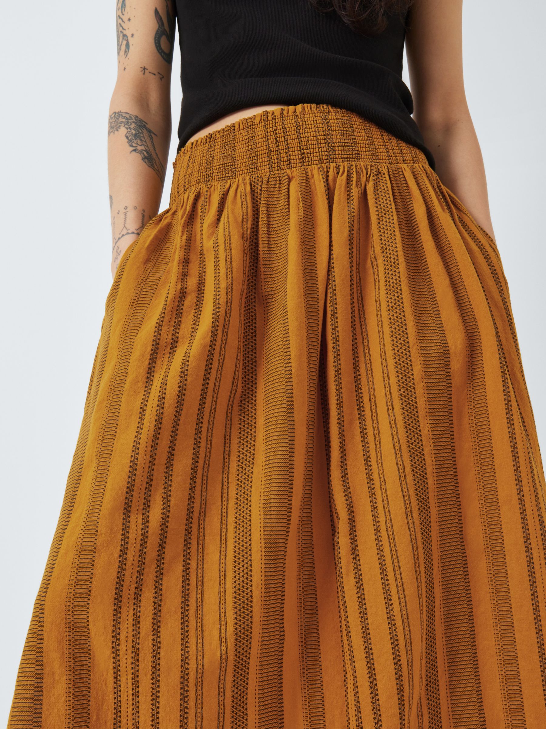 AND/OR Phoenix Jacquard Stripe Skirt, Yellow, 18