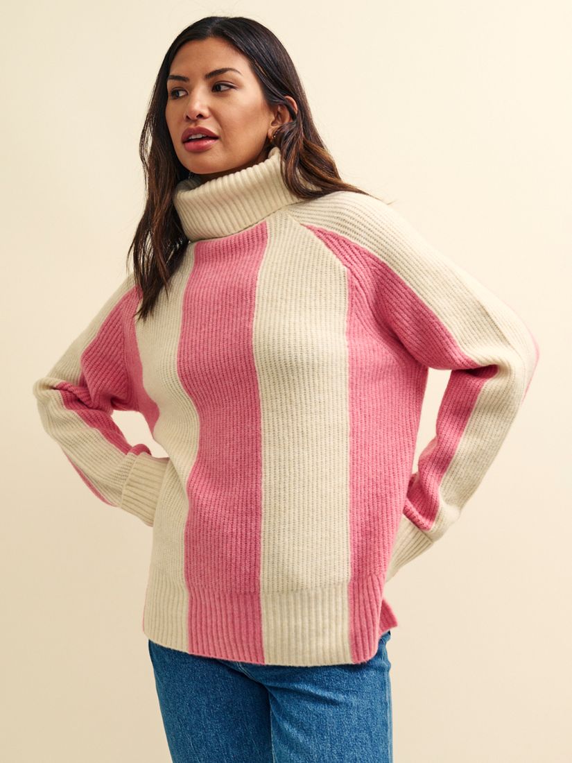 Nobody's Child Stripe Wool Blend Jumper, Pink/Multi, M