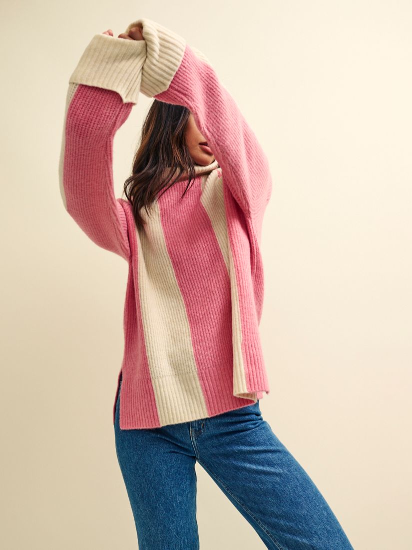 Nobody's Child Stripe Wool Blend Jumper, Pink/Multi, M