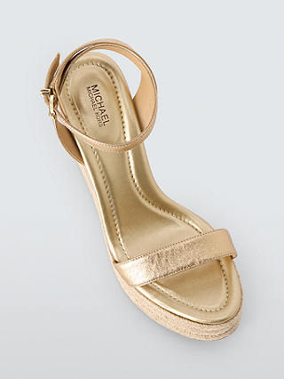 Michael Kors Leighton Embellished Wedge Heel Espadrille Sandals, Pale Gold