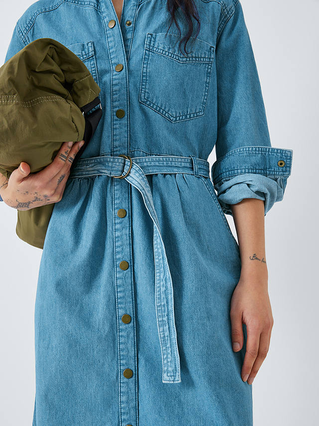 AND/OR Kitty Denim Shirt Dress, Mid Blue