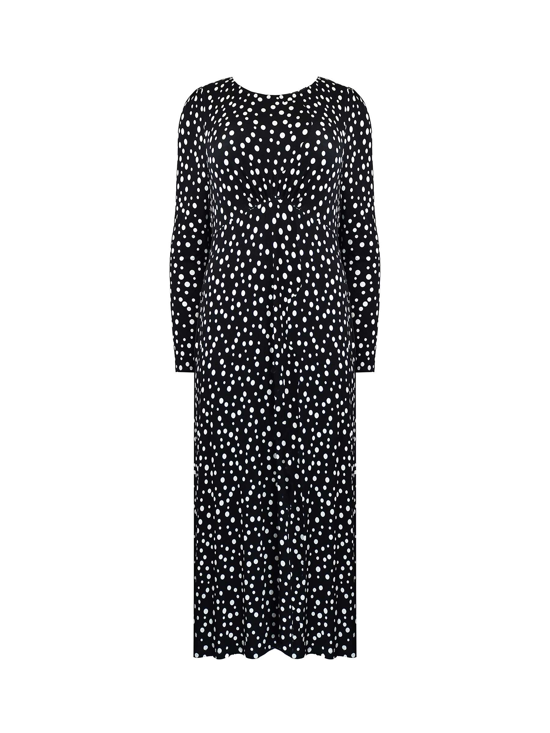 Buy Live Unlimited Curve Mono Spot Midi Dress, Black/White Online at johnlewis.com