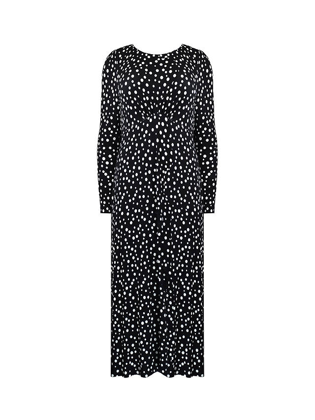 Live Unlimited Curve Mono Spot Midi Dress, Black/White
