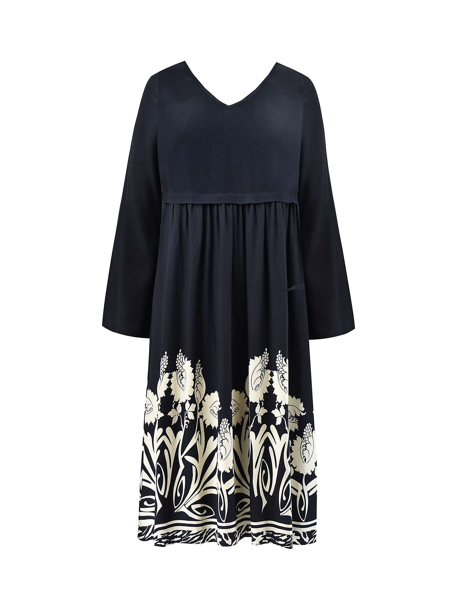 Buy Live Unlimited Curve Border Print Relaxed Dress, Black/White Online at johnlewis.com