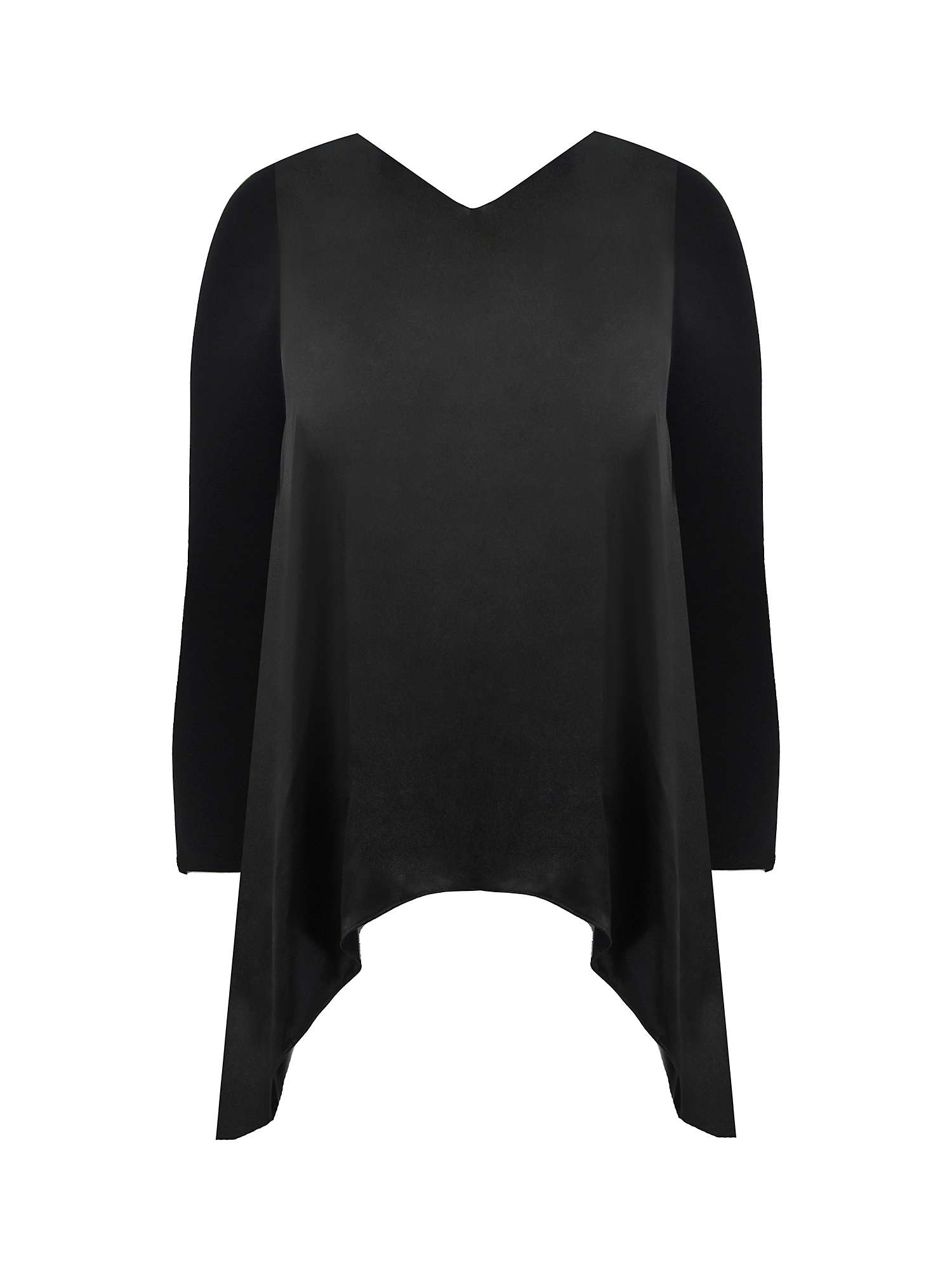 Buy Live Unlimited Curve Satin Front High Low Tunic, Black Online at johnlewis.com