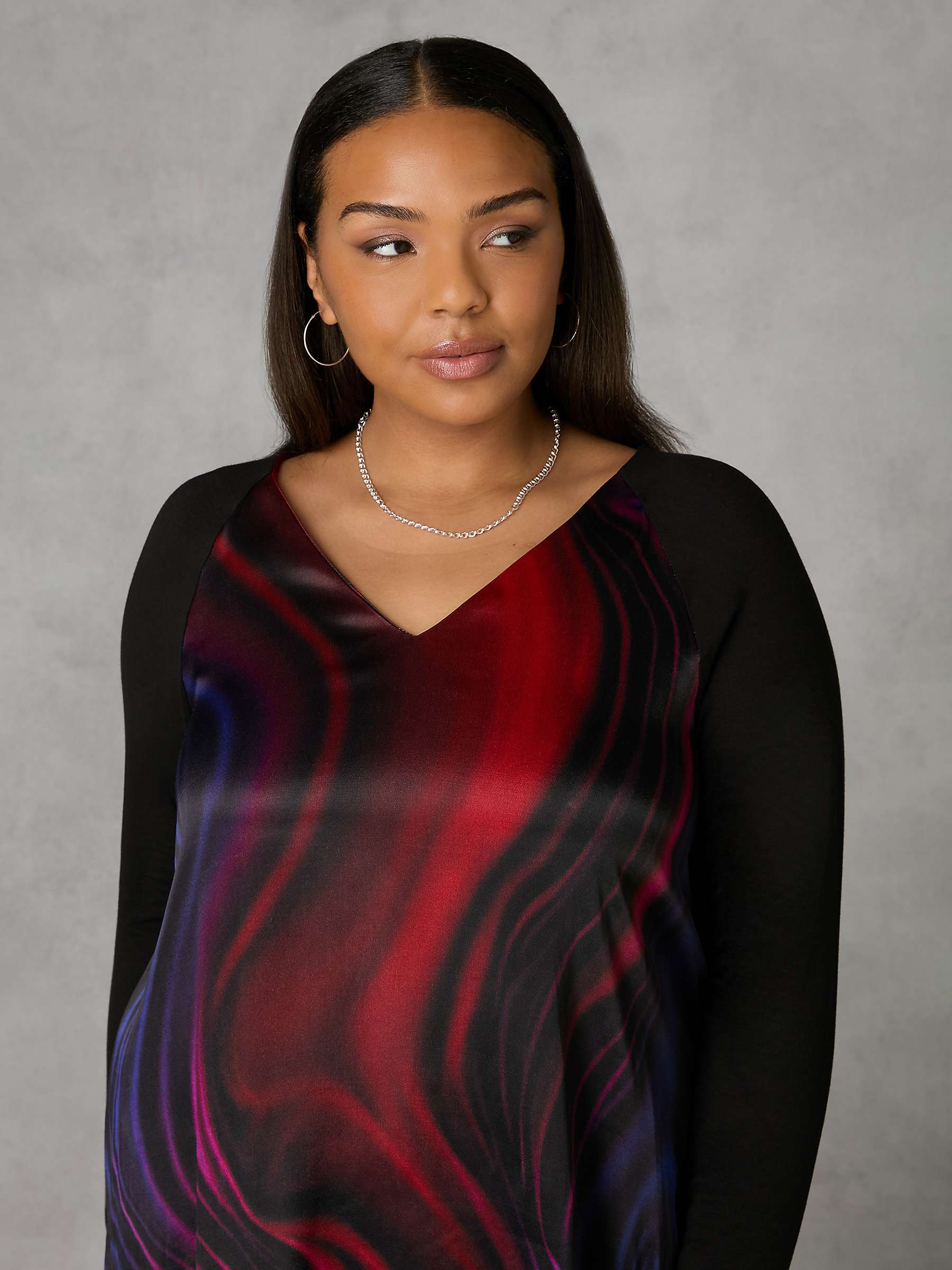 Buy Live Unlimited Curve Swirl Print Tunic, Black/Multi Online at johnlewis.com