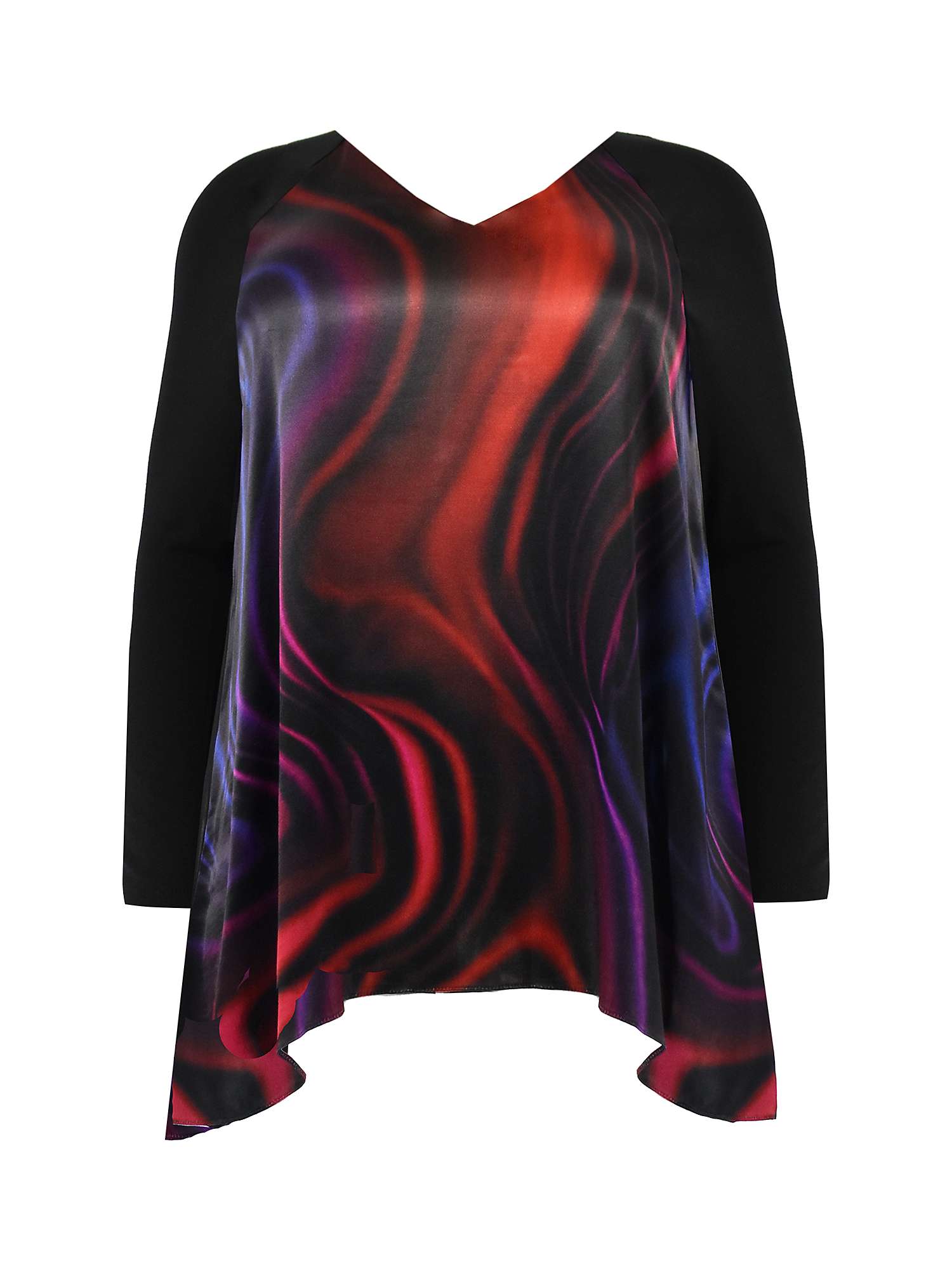 Buy Live Unlimited Curve Swirl Print Tunic, Black/Multi Online at johnlewis.com