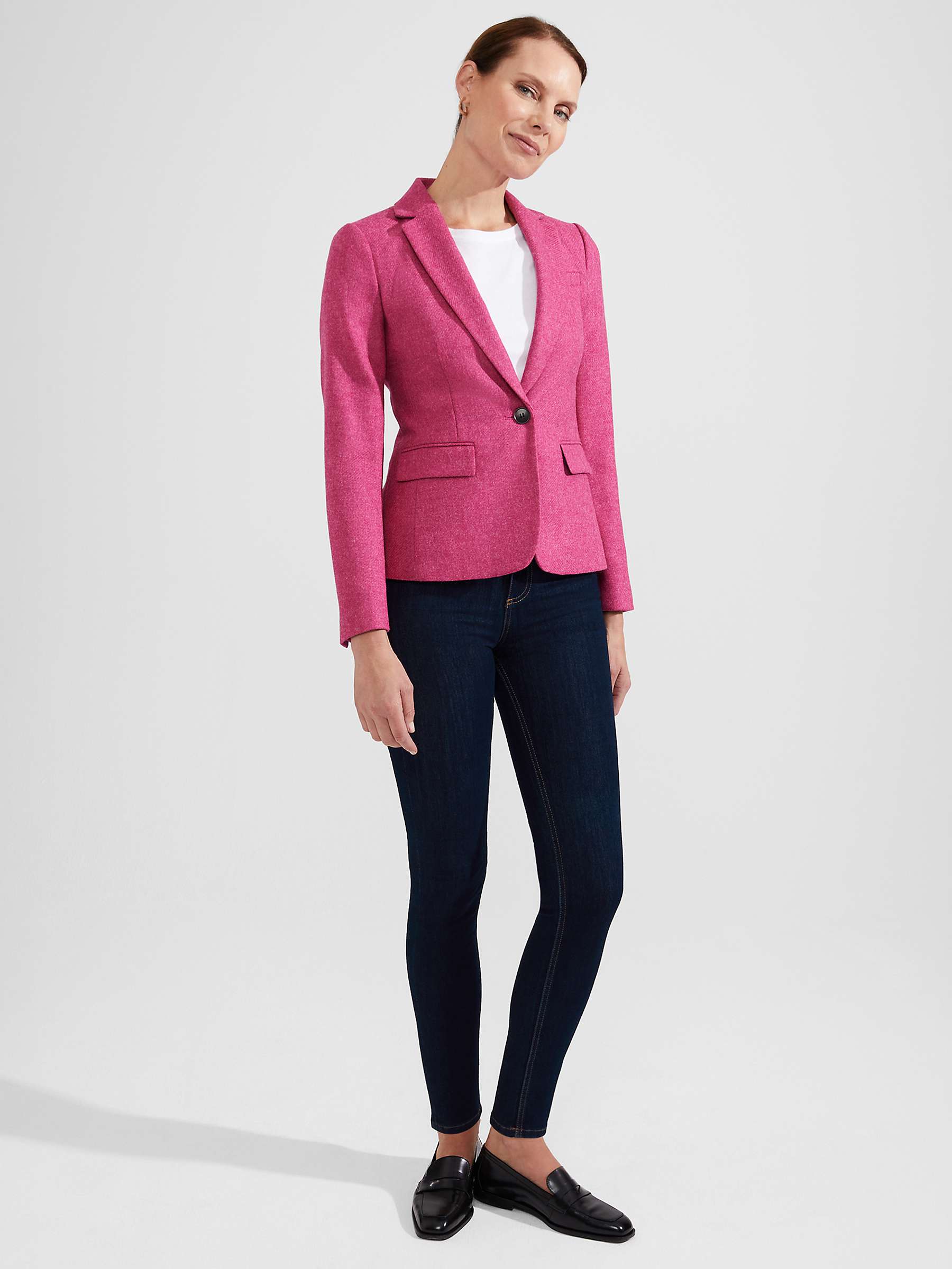 Buy Hobbs Petite Blake Wool Tweed Jacket, Florentine Pink Online at johnlewis.com