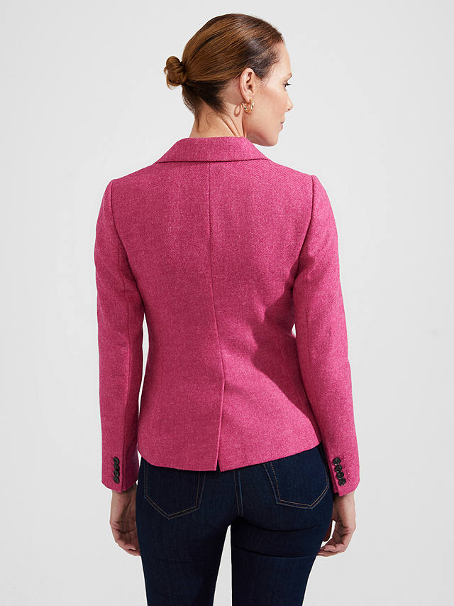 Hobbs Petite Blake Wool Tweed Jacket, Florentine Pink