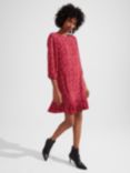 Hobbs Liana Abstract Spot Print Mini Dress, Red/Multi