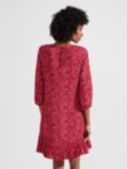 Hobbs Liana Abstract Spot Print Mini Dress, Red/Multi, Red/Multi