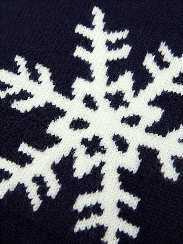 Hobbs Emberlynn Snowflake Wool Blend Jumper, Navy/Ivory