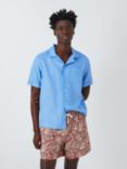 John Lewis Linen Short Sleeve Beach Shirt, Blue