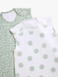 John Lewis ANYDAY Spot Print Baby Sleeping Bag, 0.5 Tog, Pack of 2, Green